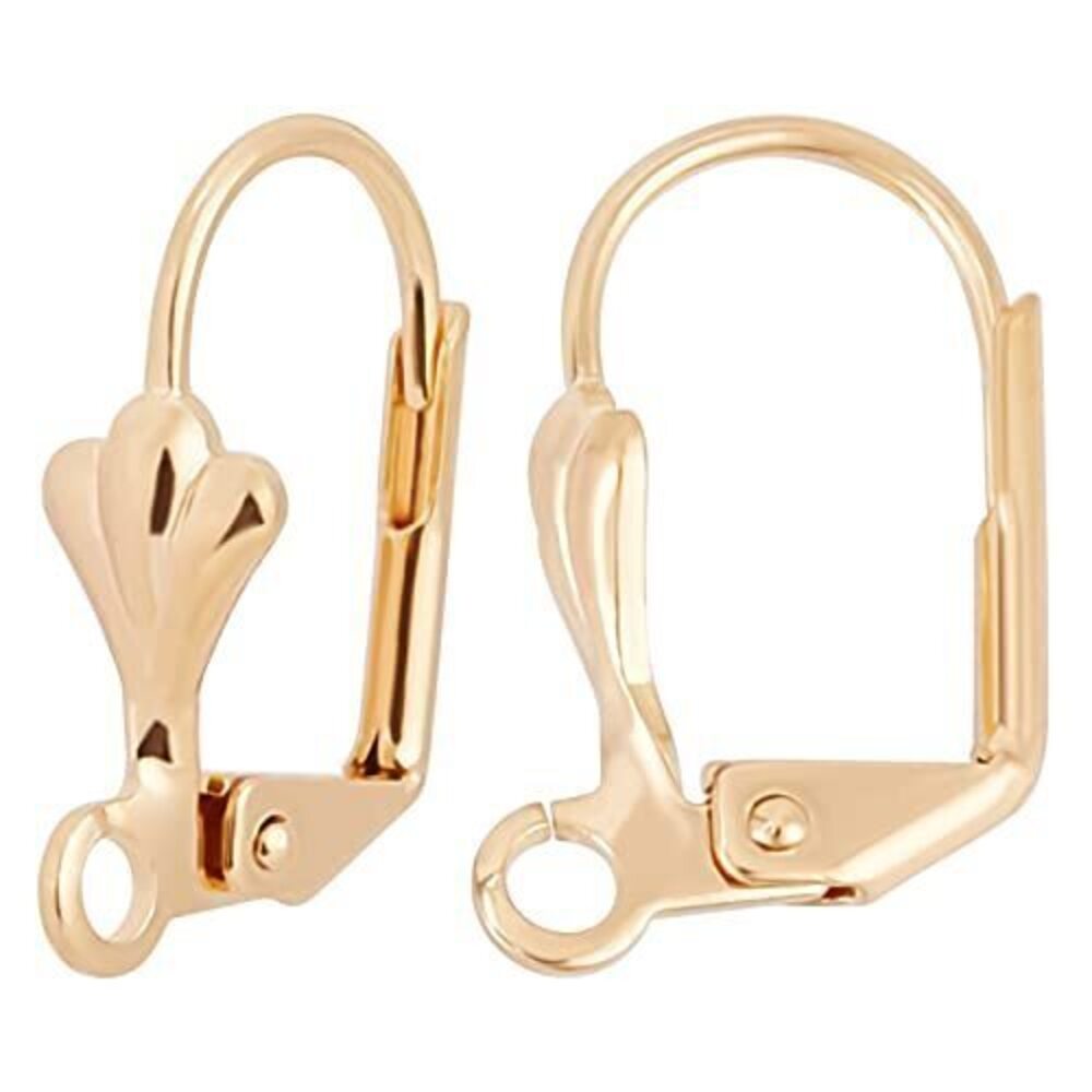 7452 1 Box 50Pcs Leverback Earring Findings 18K Gold Plated French Earring